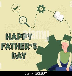 Schild, das morgen angezeigt wird, ist Freitag. Geschäftsidee Zeit des Jahres, um Väter auf der ganzen Welt zu feiern Stockfoto