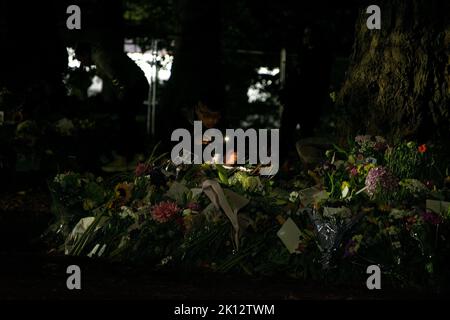 Tod von Königin Elizabeth II Stockfoto