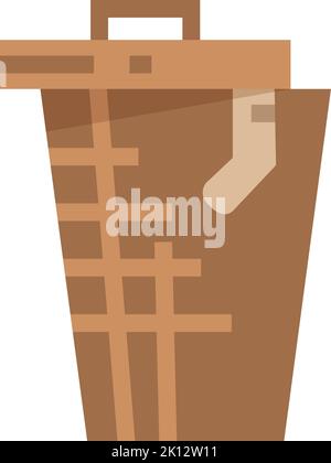 Schmutziger Wäschekorb. Farbsymbol des Wäschestaufers Stock Vektor