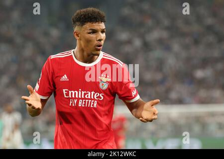 Allianz Stadium, Turin, Italien, 14. September 2022, Alexander Bah (SL Benfica) während des FC Juventus gegen SL Benfica – Fußballmatch der UEFA Champions League Stockfoto