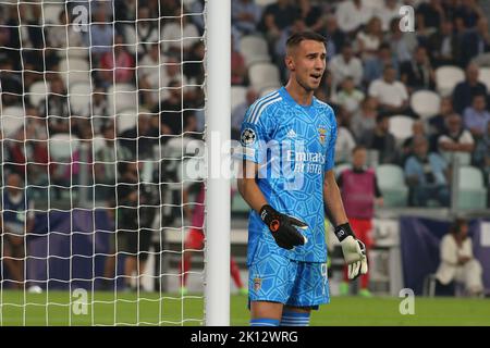 Allianz Stadium, Turin, Italien, 14. September 2022, Odisseas Vlachodimos (SL Benfica) Torwart während des FC Juventus gegen SL Benfica - UEFA Champions Le Stockfoto