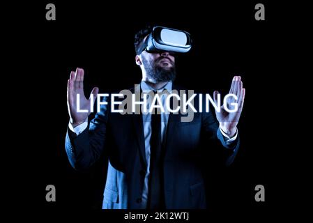 Konzeptionelle Bildunterschrift Life Hacking. Geschäftsidee Einfache und clevere Techniken bei der Erfüllung von Aufgaben leicht Stockfoto