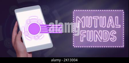 Konzeptionelle Darstellung von Investmentfonds. Konzeptfoto ein Investitionsprogramm, das von Aktionären und Einzelaktien finanziert wird Stockfoto