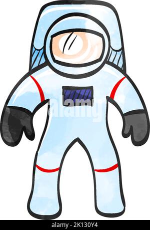 Astronaut-Symbol im Aquarellstil. Stock Vektor