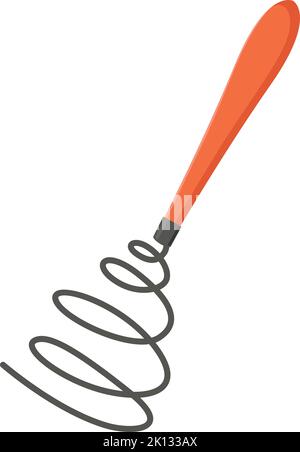 Symbol für spiralförmigen Eierquirl. Cartoon-Schneebesen. Küchenwerkzeug Stock Vektor
