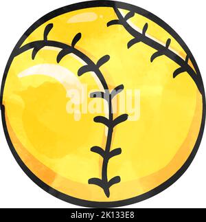 Baseballsymbol im Aquarellstil. Stock Vektor
