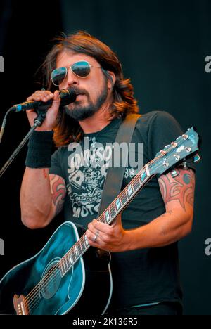 Dave Grohl - Foo Fighters, V2007, Hylands Park, Chelmsford, Essex, Großbritannien - 18. August 2007 Stockfoto