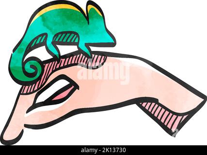 Symbol für Tierpflege im Aquarellstil. Stock Vektor