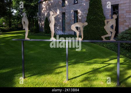 Deutschland, Coesfeld, Coesfeld-Lette, Brief Berg, Berkel, Baumberge, Münsterland, Westfalen, Nordrhein-Westfalen, NRW, Glasmuseum Alter Hof Herding Stockfoto