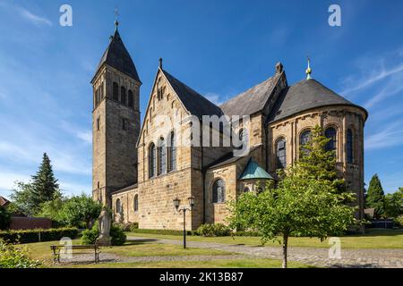 Deutschland, Coesfeld, Coesfeld-Lette, Berkel, Baumberge, Münsterland, Westfalen, Nordrhein-Westfalen, NRW, Katholische Pfarrkirche St. Johannes der Stockfoto