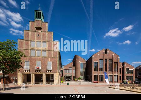 Deutschland, Ahaus, Westmuensterland, Münsterland, Westfalen, Nordrhein-Westfalen, NRW, Rathaus am Rathausplatz *** Ortsüberschrift *** Deutschland, Ahaus, Stockfoto
