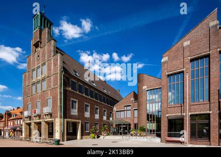 Deutschland, Ahaus, Westmuensterland, Münsterland, Westfalen, Nordrhein-Westfalen, NRW, Rathaus am Rathausplatz *** Ortsüberschrift *** Deutschland, Ahaus, Stockfoto