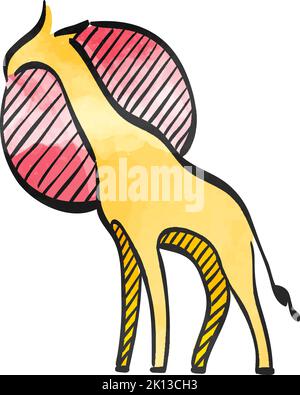 Giraffe-Ikone im Aquarellstil. Stock Vektor