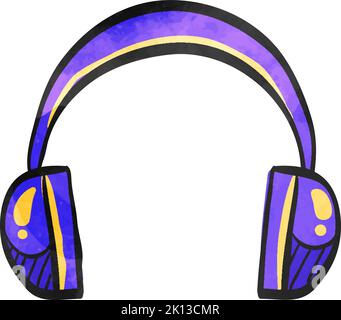 Headset-Audio-Symbol im Aquarellstil. Stock Vektor