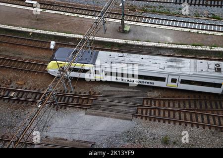 Bahngleise am Stockholmer Hauptbahnhof, Stockholm, Schweden. Stockfoto