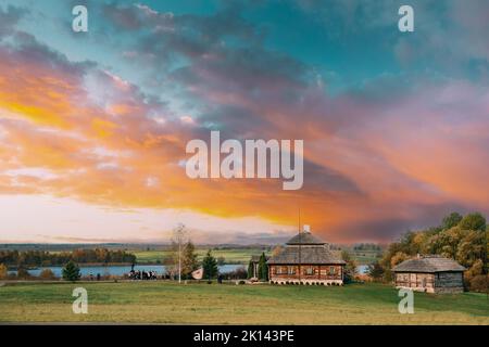 Kosava, Weißrussland. Gedenkmuseum-Anwesen von Tadeusz Kosciuszko. Berühmte Populäre Historische Sehenswürdigkeit Haus Von Andrew Thaddeus Bonaventure Kosciuszko Stockfoto