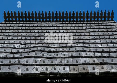 Traditionelle Schindeldach Hintergrund ( Holz Textur ) Stockfoto