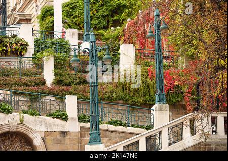 Strudlhofstiege Treppenhaus Detail in Wien Österreich Herbstsaison Stockfoto