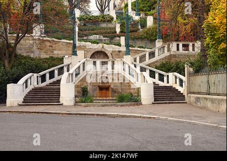 Strudlhofstiege eine alte Treppe im Wiener Herbst Stockfoto