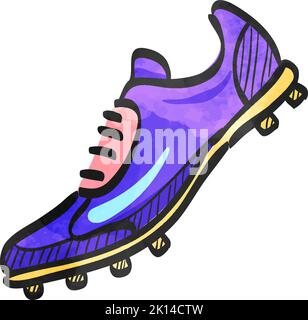 Fußballschuh-Ikone im Aquarellstil. Stock Vektor