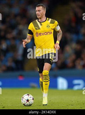 Marco Reus von Borussia Dortmund beim UEFA Champions League-Spiel der Gruppe G im Etihad Stadium in Manchester. Bilddatum: Mittwoch, 14. September 2022. Stockfoto