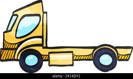 Symbol für leeren Container-Hubwagen im Aquarell-Stil. Stock Vektor