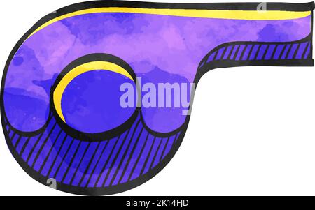 Whistle Icon im Aquarellstil. Stock Vektor