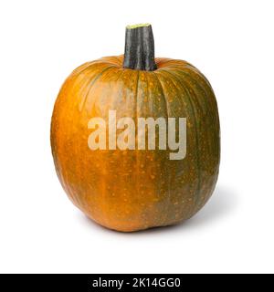 Frische ganze halloween Kürbis Nahaufnahme isoliert auf weißem Hintergrund Stockfoto