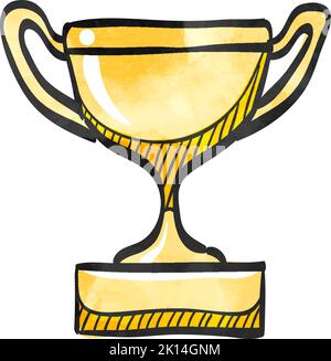 Baseballtrophäe-Ikone im Aquarellstil. Stock Vektor