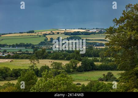 Die Landschaft von Newgrange in Irland Stockfoto