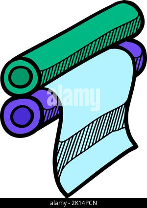 Symbol für Farbdruckrolle in der Doodle-Skizze Stock Vektor