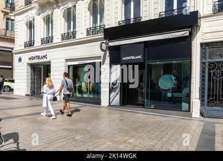 Montblanc Boutique Store, 152 Av. Des Champs-Élysées, Paris, Frankreich, Europa Stockfoto