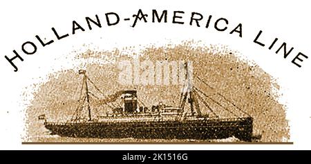 1900 HOLLAND-AMERIKA-LINIE (auch bekannt als Nederlandsche-amerikanische Stoomvaart Maatschappij , Dutch-American Steamship Company), & Holland-Amerika Lijn) ---- Eine Briefkopfillustration, die vermutlich SS Noordam (verschrottet 1927) war, ist bemerkenswert, da sie RMS Titanic bereits in den Jahren voyage.jpg bis 2K auf Eis alarmierte Stockfoto