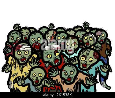 Eine Gruppe von Halloween-Geistermonstern. Horror erschreckend Alptraum Konzept. Stockfoto