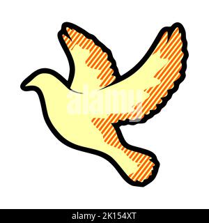 Taube des Friedens einfaches Symbol. Fliegende Taube des Friedens Ikone Kunst. Frieden Konzept Ikone. Pazifismus-Konzept-Bild. Taube des Friedens Icon Web. Dove of Peace Icon App. Stockfoto