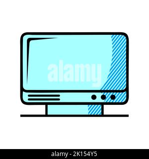 Computersymbol auf weißem Hintergrund isoliert. Für PC-Computer-Symbol im trendigen Design-Stil für Website und mobile App. Überwachen Sie die vecto-überwachung des PC-Computers Stockfoto