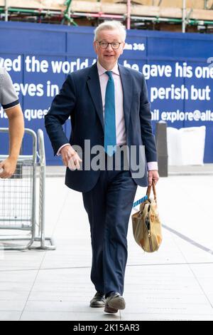 Michael Gove MP erscheint heute Morgen in den BBC-Studios. Bild aufgenommen am 1.. September 2022. © Belinda Jiao jiao.bilin@gmail.com 07598931257 https://www.beli Stockfoto