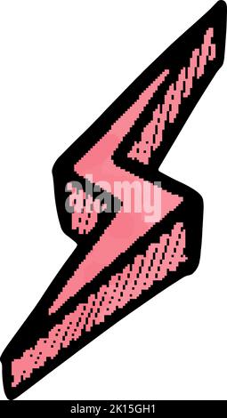 Wasserfarben Stil Blitz Donner Symbol Handgezeichnet Stock Vektor