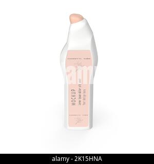 Flasche Creme isoliert auf weißem Hintergrund Stockfoto