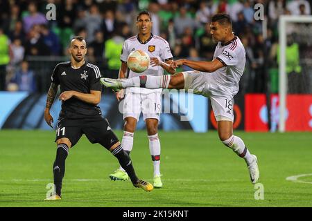 Tiraspol, Republik Moldau. 15. September 2022. Casemiro während des Spiels der UEFA Europa League Sheriff Tiraspol gegen Manchester United im Sheriff Sports Complex, Tiraspol, Republik Moldau, 15.. September 2022 (Foto von Stefan Constantin/Nachrichtenbilder) Credit: News Images LTD/Alamy Live News Stockfoto