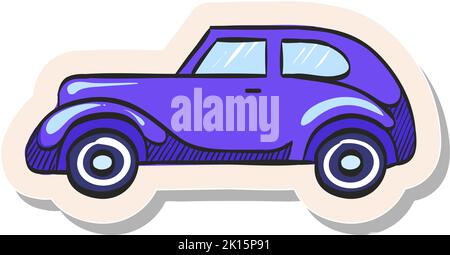 Handgezeichnetes Oldtimer-Symbol in Sticker-Stil Vektor-Illustration Stock Vektor
