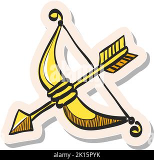 Handgezeichnetes Pfeilsymbol in Vektorgrafik im Stickerstil Stock Vektor