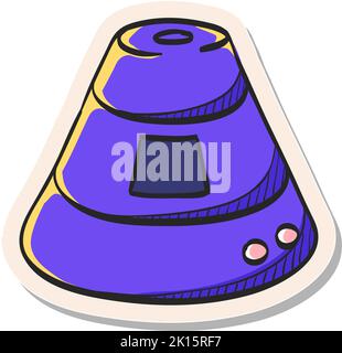 Handgezeichnetes Raumkapsel-Symbol in Sticker-Stil Vektorgrafik Stock Vektor