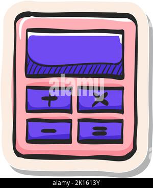 Handgezeichnetes Rechner-Symbol in Sticker-Vektor-Illustration Stock Vektor