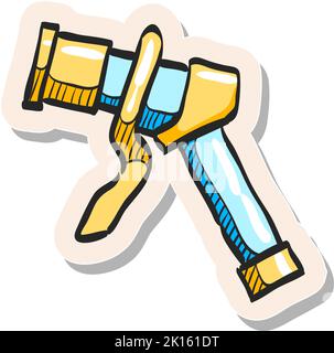 Handgezeichnetes Symbol für das Ladegerät für Elektrofahrzeuge in Vektorgrafik im Stickerstil Stock Vektor