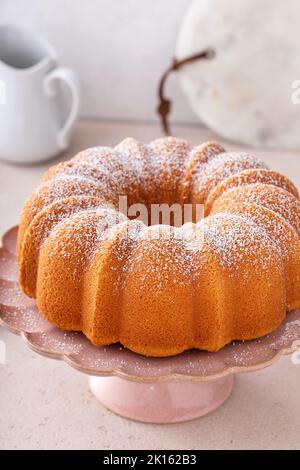 Pound Cake, traditionelle Vanille oder saure Rahm Geschmack Stockfoto