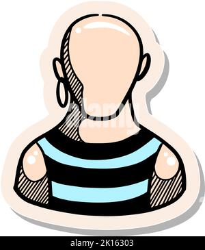 Handgezeichnete Pirat-Ikone in Sticker-Stil Vektorgrafik Stock Vektor