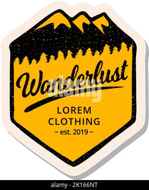 Handgezeichneter Berg im Sticker-Stil Vektorgrafik Stock Vektor