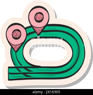Handgezeichnetes Symbol für das Sprutfeld in Vektorgrafik im Stickerstil Stock Vektor