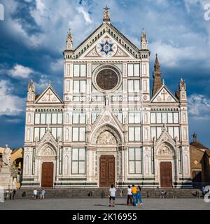 Basilika Santa Croce - gotische Franziskanerkirche - Piazza di Santa Croce - Florenz Italien Stockfoto